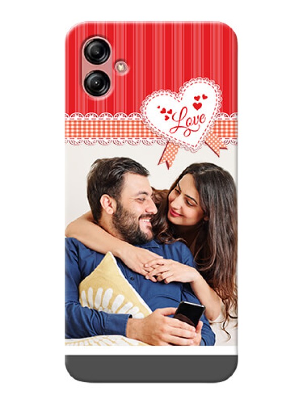 Custom Samsung Galaxy A04e phone cases online: Red Love Pattern Design