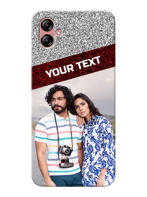 Custom Samsung Galaxy A04e Mobile Cases: Image Holder with Glitter Strip Design