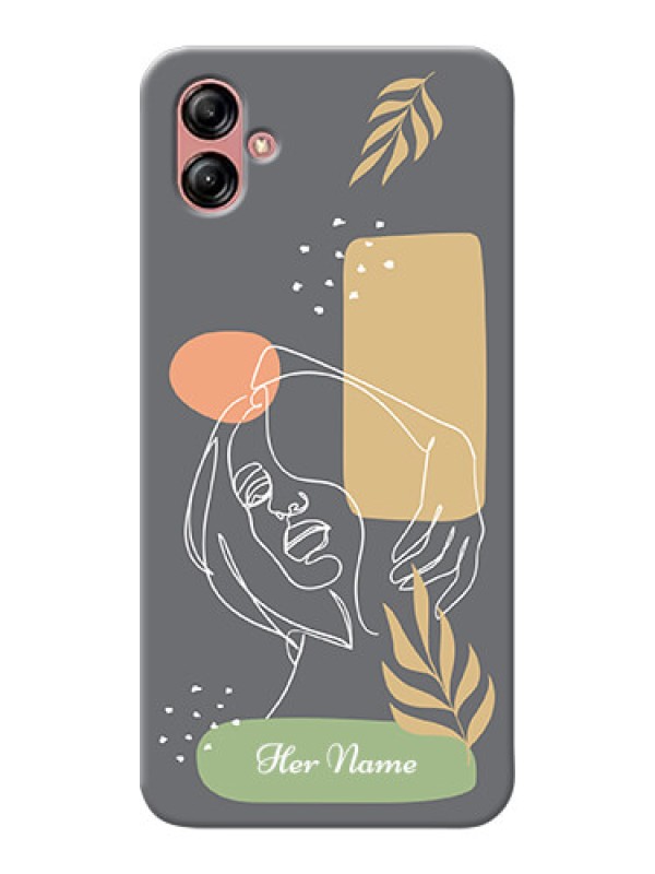 Custom Galaxy A04E Phone Back Covers: Gazing Woman line art Design
