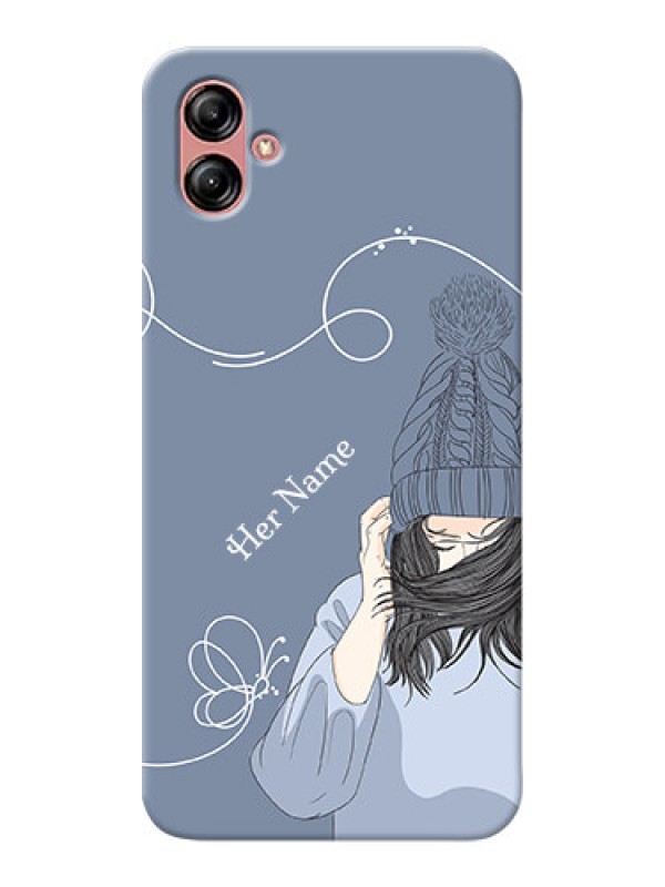 Custom Galaxy A04E Custom Mobile Case with Girl in winter outfit Design