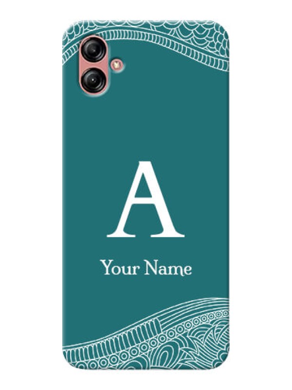 Custom Galaxy A04E Mobile Back Covers: line art pattern with custom name Design