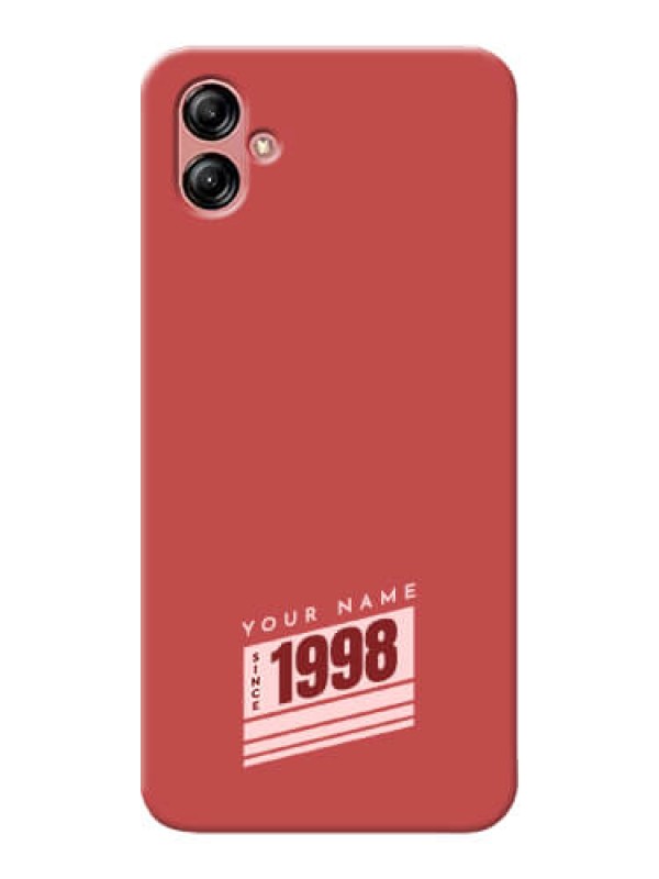 Custom Galaxy A04E Phone Back Covers: Red custom year of birth Design