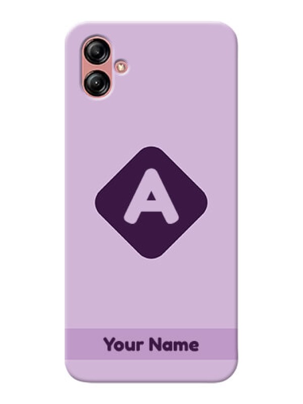Custom Galaxy A04E Custom Mobile Case with Custom Letter in curved badge  Design