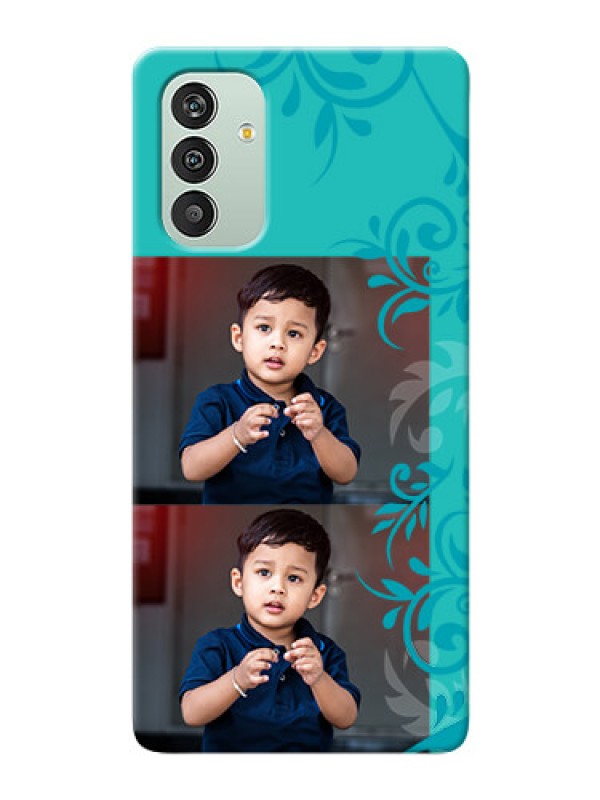 Custom Galaxy A04s Mobile Cases with Photo and Green Floral Design 