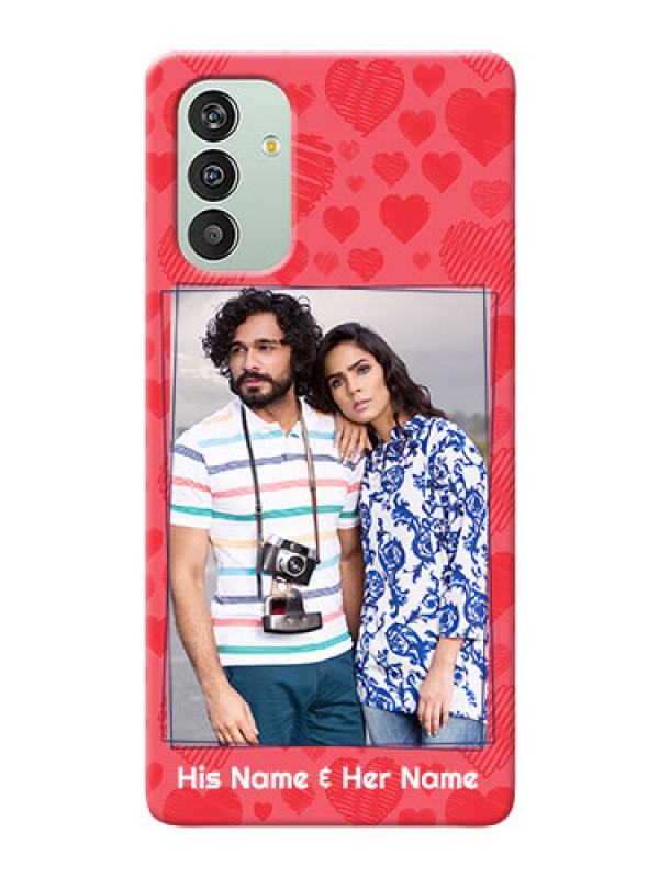 Custom Galaxy A04s Mobile Back Covers: with Red Heart Symbols Design