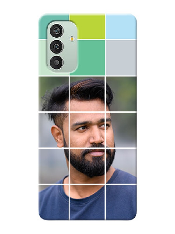 Custom Galaxy A04s personalised phone covers with white box pattern 