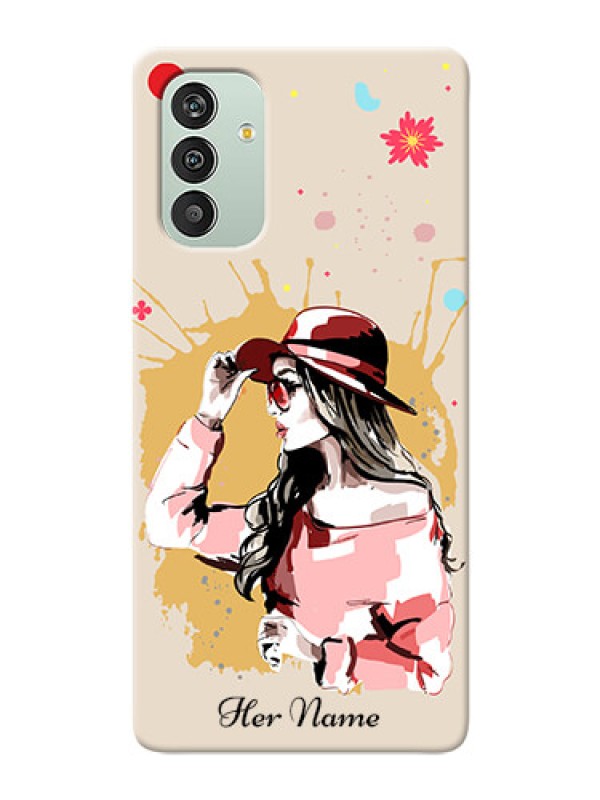 Custom Galaxy A04S Back Covers: Women with pink hat  Design