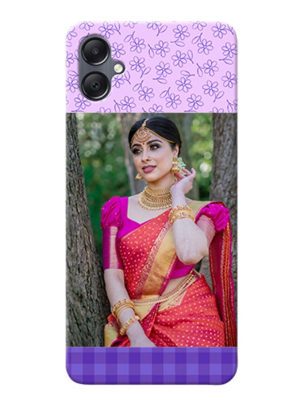 Custom Galaxy A05 Mobile Cases: Purple Floral Design