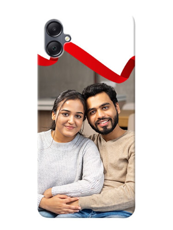 Custom Galaxy A05 custom phone cases: Red Ribbon Frame Design