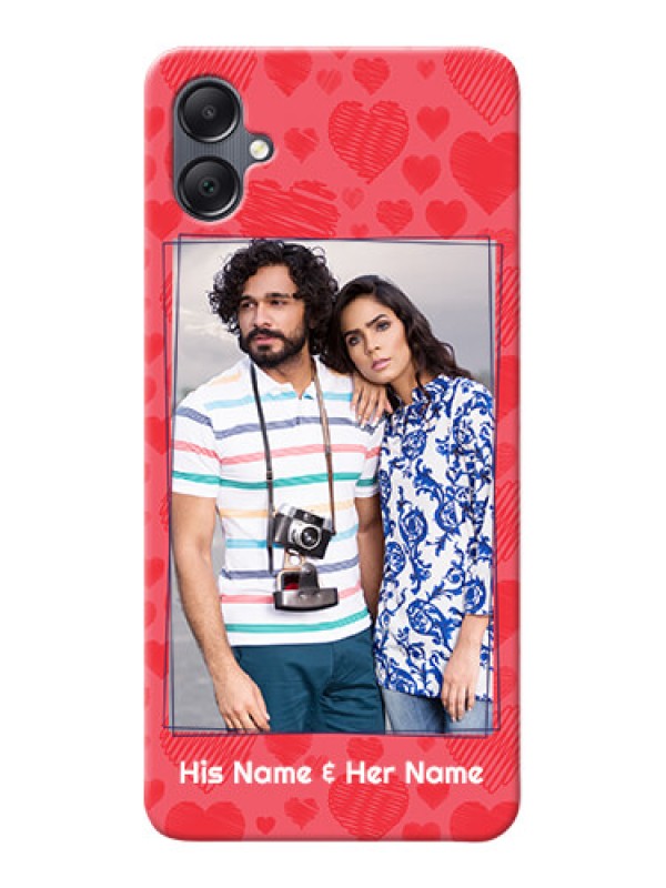 Custom Galaxy A05 Mobile Back Covers: with Red Heart Symbols Design