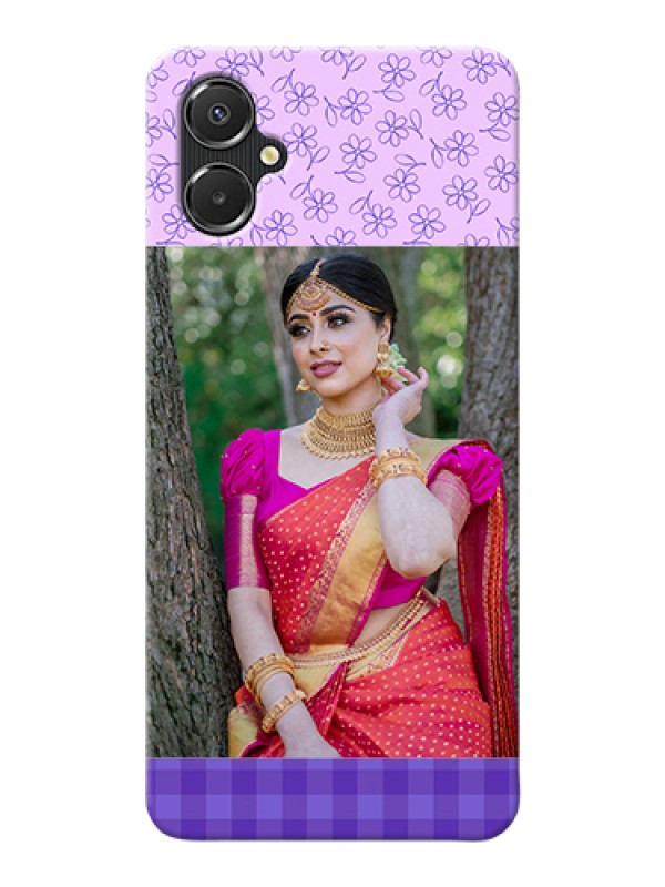 Custom Galaxy A06 Custom Hard Phone Case - Purple Floral Design