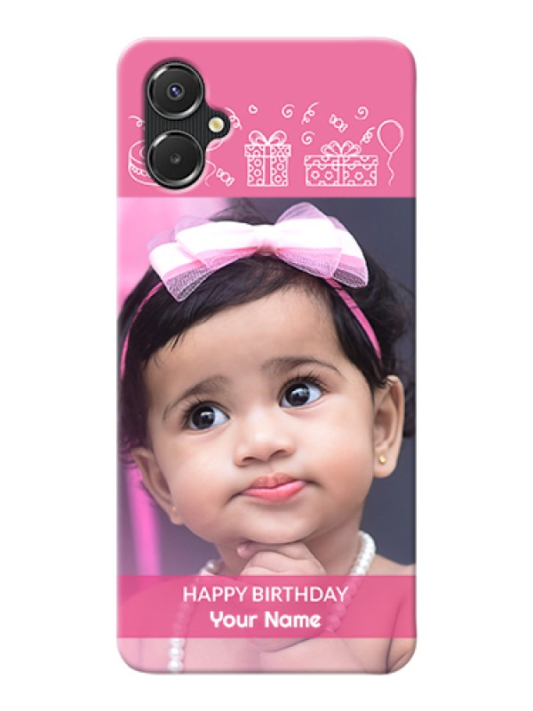 Custom Galaxy A06 Custom Hard Phone Case - With Birthday Line Art Design