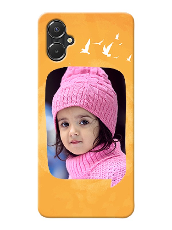 Custom Galaxy A06 Custom Hard Phone Case - Water Color Design With Bird Icons