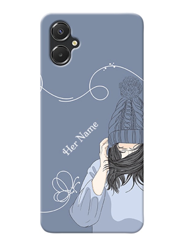 Custom Galaxy A06 Custom Hard Phone Case - Girl In Winter Outfit Design