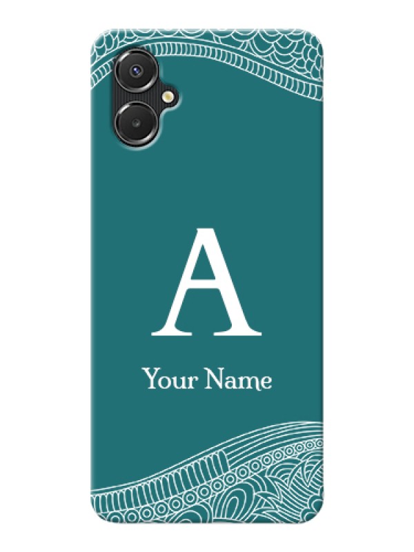 Custom Galaxy A06 Custom Hard Phone Case - Line Art Pattern With Custom Name Design
