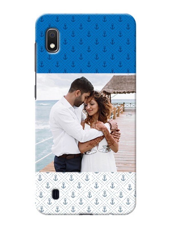 Custom Galaxy A10 Mobile Phone Covers: Blue Anchors Design