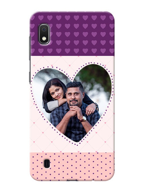 Custom Galaxy A10 Mobile Back Covers: Violet Love Dots Design