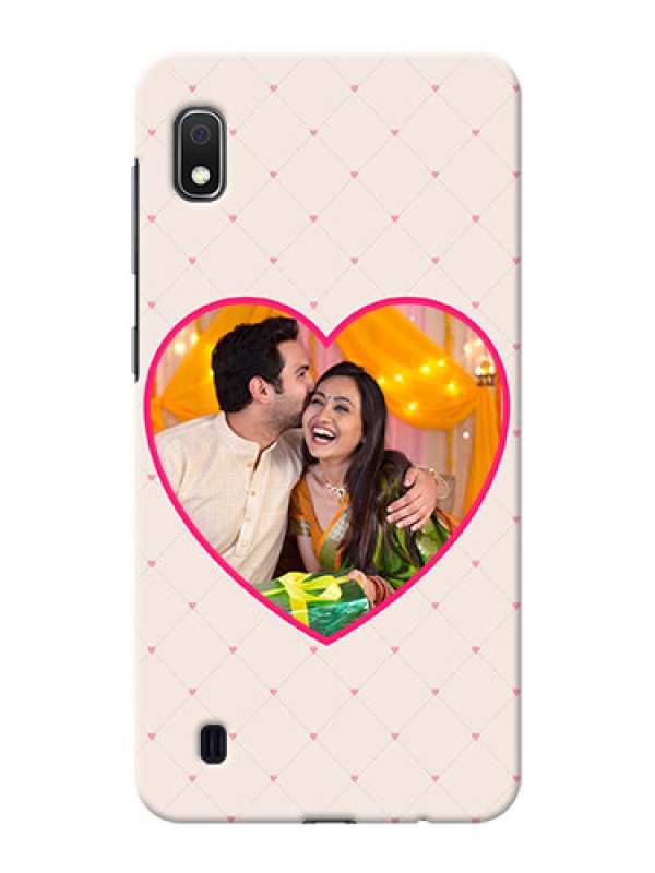 Custom Galaxy A10 Personalized Mobile Covers: Heart Shape Design