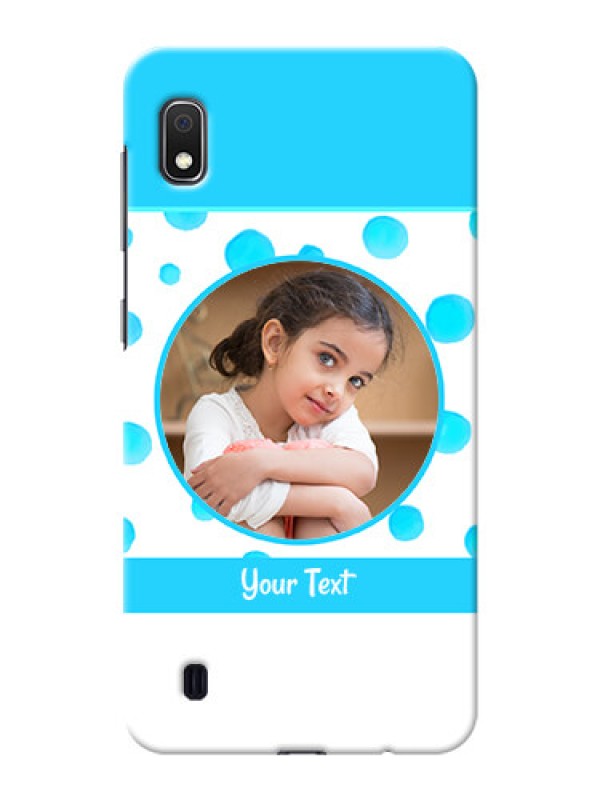 Custom Galaxy A10 Custom Phone Covers: Blue Bubbles Pattern Design