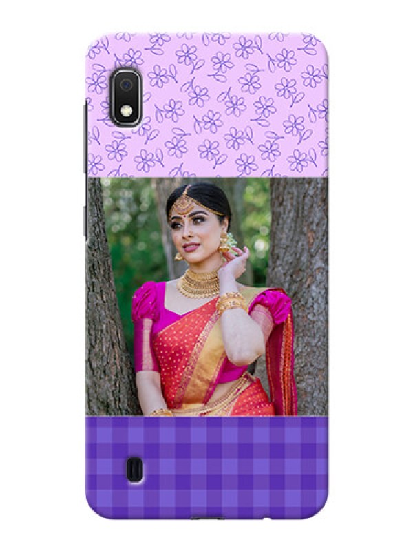 Custom Galaxy A10 Mobile Cases: Purple Floral Design