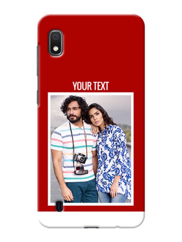 Custom Galaxy A10 mobile phone covers: Simple Red Color Design