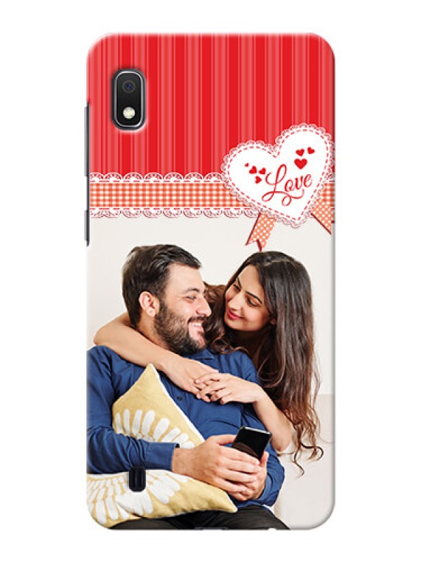 Custom Galaxy A10 phone cases online: Red Love Pattern Design