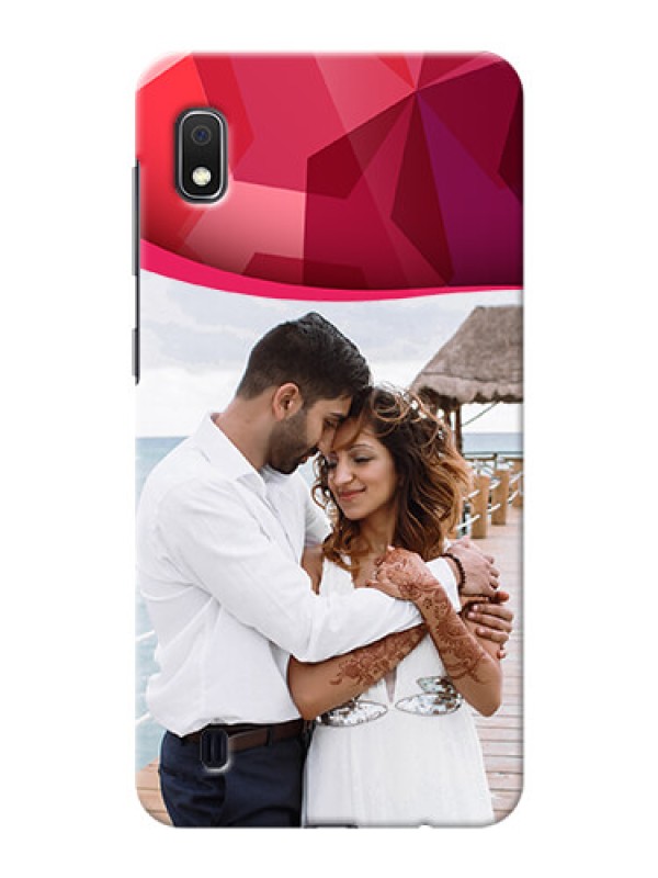 Custom Galaxy A10 custom mobile back covers: Red Abstract Design