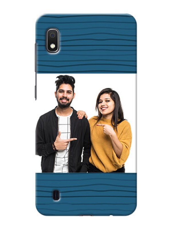 Custom Galaxy A10 Custom Phone Cases: Blue Pattern Cover Design