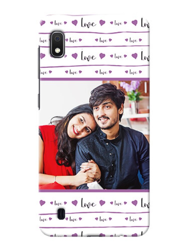 Custom Galaxy A10 Mobile Back Covers: Couples Heart Design