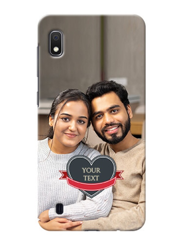 Custom Galaxy A10 mobile back covers online: Just Married Couple Design