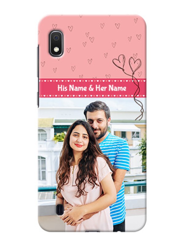 Custom Galaxy A10 phone back covers: Love Design Peach Color