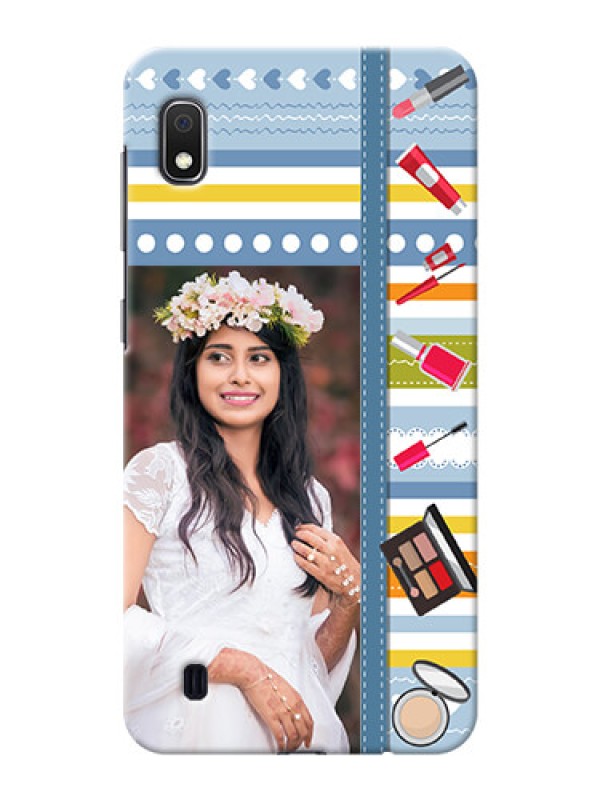 Custom Galaxy A10 Personalized Mobile Cases: Makeup Icons Design