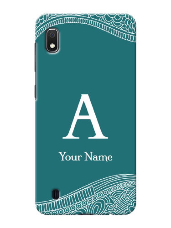 Custom Galaxy A10 Mobile Back Covers: line art pattern with custom name Design