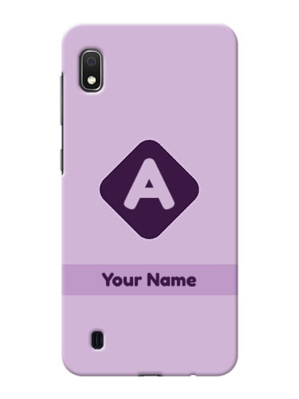 Custom Galaxy A10 Custom Mobile Case with Custom Letter in curved badge  Design
