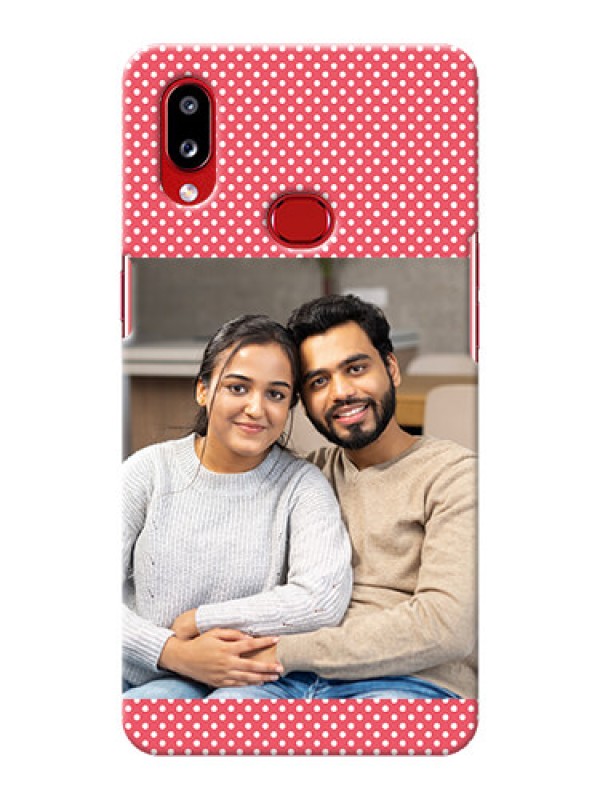 Custom Galaxy A10s Custom Mobile Case with White Dotted Design