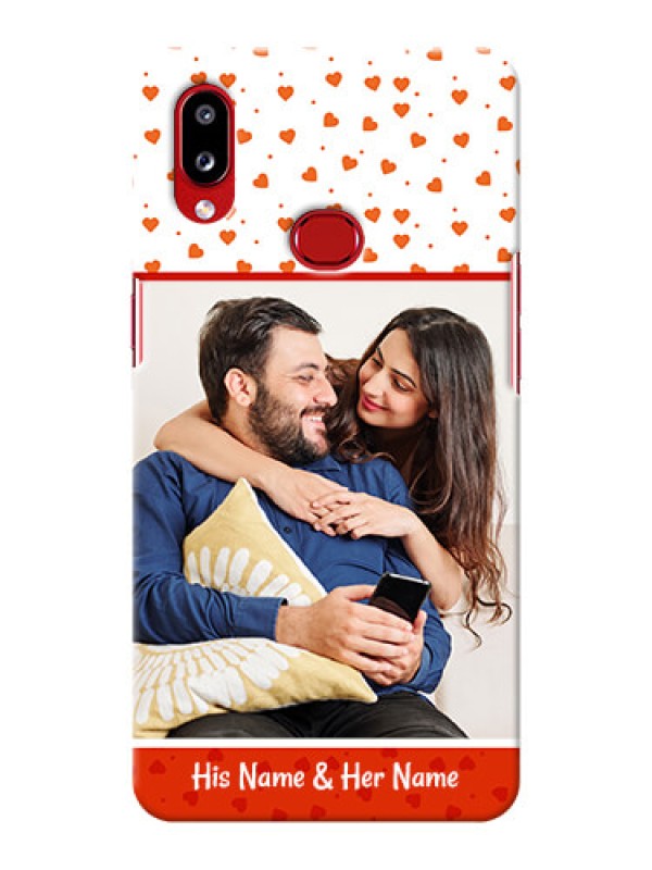Custom Galaxy A10s Phone Back Covers: Orange Love Symbol Design