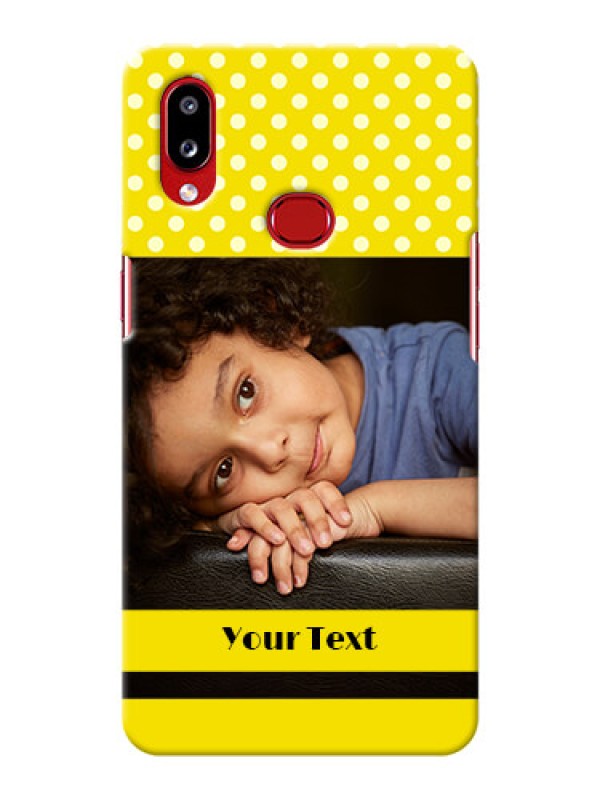 Custom Galaxy A10s Custom Mobile Covers: Bright Yellow Case Design