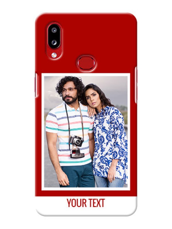 Custom Galaxy A10s mobile phone covers: Simple Red Color Design