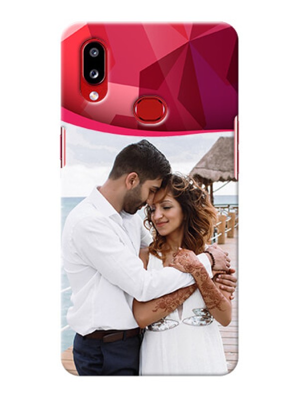 Custom Galaxy A10s custom mobile back covers: Red Abstract Design