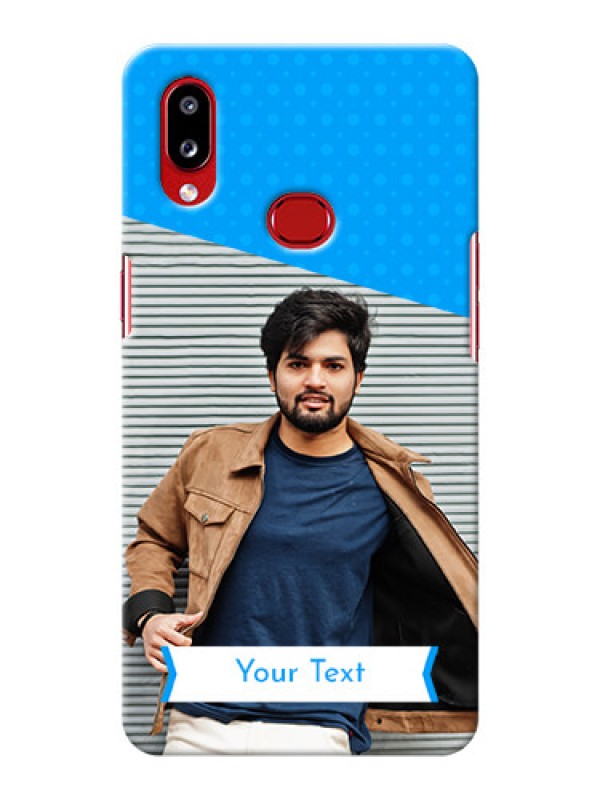 Custom Galaxy A10s Personalized Mobile Covers: Simple Blue Color Design