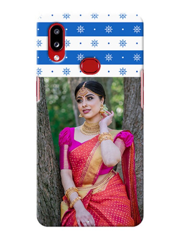 Custom Galaxy A10s custom mobile covers: Snow Pattern Design