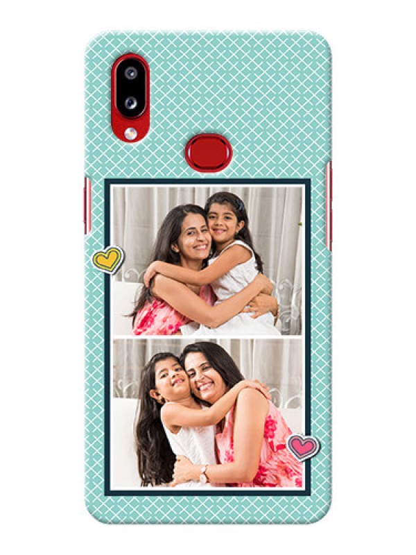 Custom Galaxy A10s Custom Phone Cases: 2 Image Holder with Pattern Design
