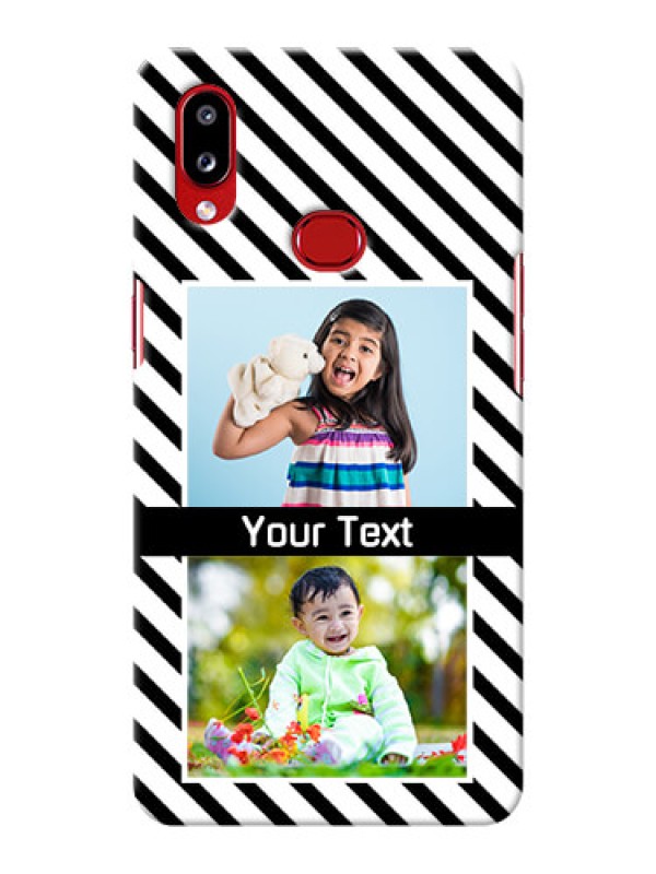 Custom Galaxy A10s Back Covers: Black And White Stripes Design