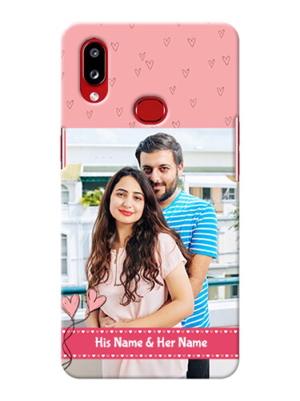 Custom Galaxy A10s phone back covers: Love Design Peach Color