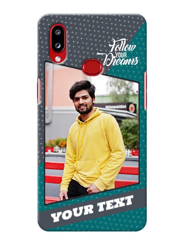 Custom Galaxy A10s Back Covers: Background Pattern Design with Quote