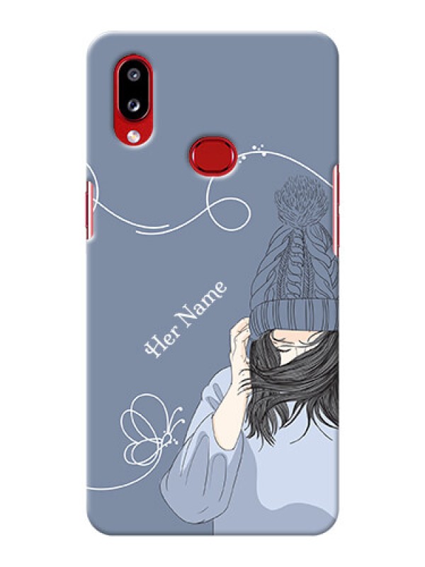 Custom Galaxy A10S Custom Mobile Case with Girl in winter outfit Design