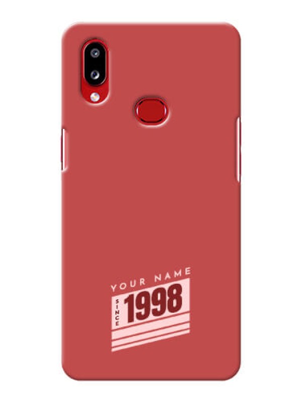 Custom Galaxy A10S Phone Back Covers: Red custom year of birth Design