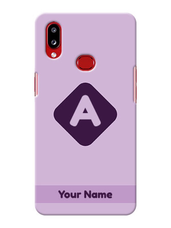 Custom Galaxy A10S Custom Mobile Case with Custom Letter in curved badge  Design