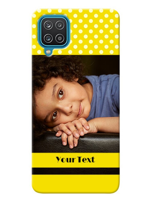 Custom Galaxy A12 Custom Mobile Covers: Bright Yellow Case Design