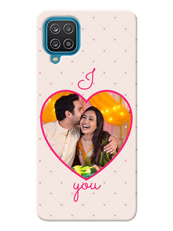Custom Galaxy A12 Personalized Mobile Covers: Heart Shape Design